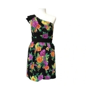 NWT Phoebe Couture One Shoulder Floral Print Dress Size 2